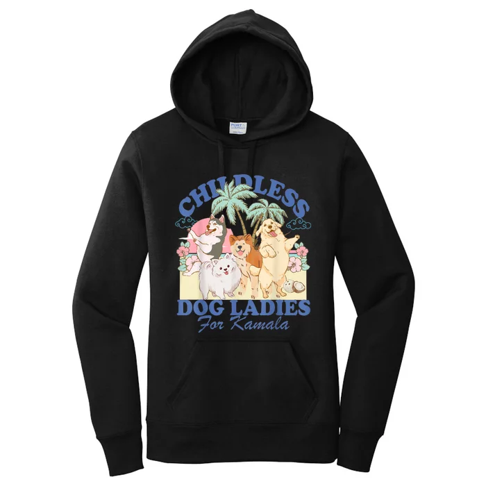 This Childless Dog Lady Is Voting Kamalaharris 2024 Women's Pullover Hoodie