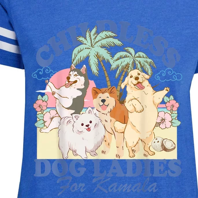 This Childless Dog Lady Is Voting Kamalaharris 2024 Enza Ladies Jersey Football T-Shirt