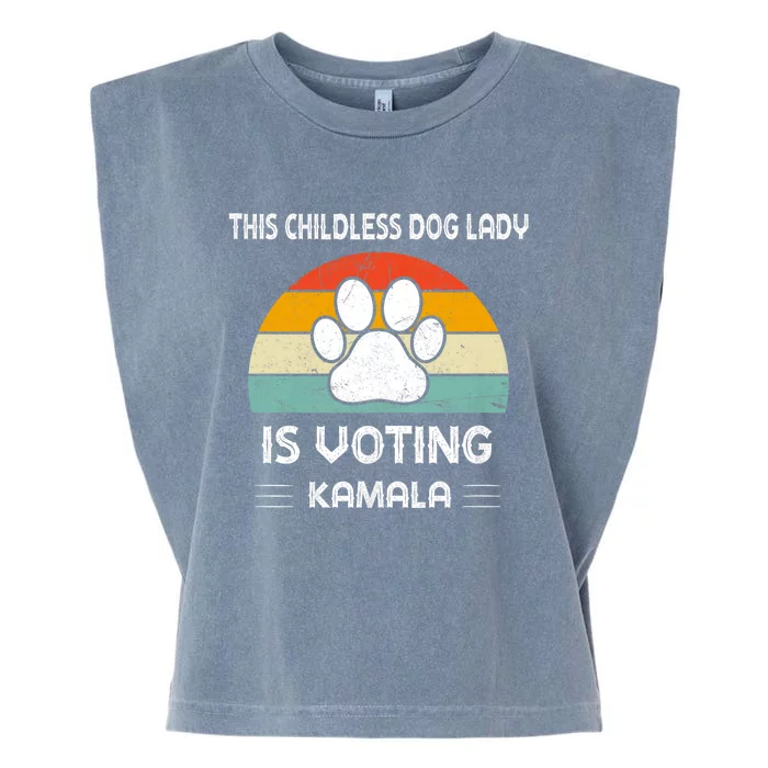 This Childless Dog Lady Is Voting Kamala Dog Ladies Garment-Dyed Women's Muscle Tee