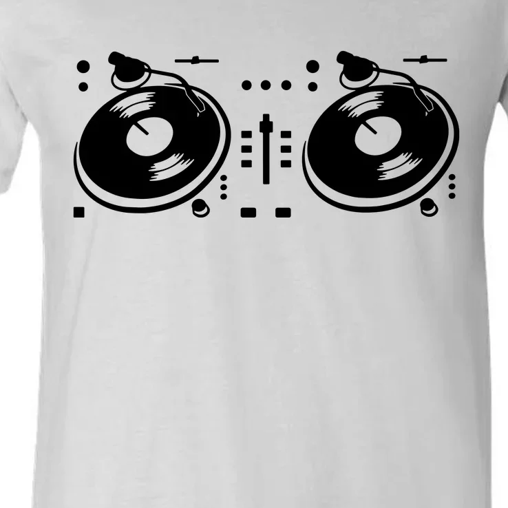 Two Channel Dj Controller Sketch V-Neck T-Shirt