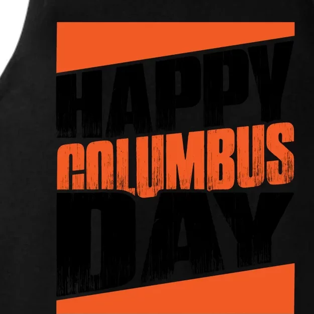 Trendy Columbus Day Celebration Graphic Ladies Tri-Blend Wicking Tank