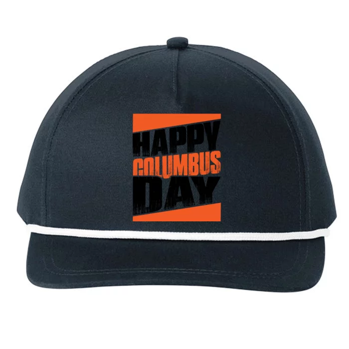 Trendy Columbus Day Celebration Graphic Snapback Five-Panel Rope Hat