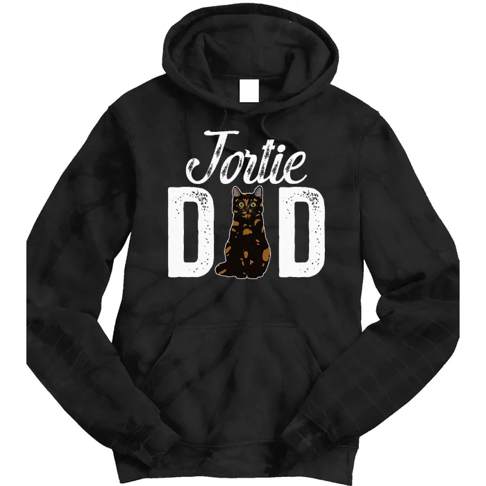 Tortie Cat Dad Tortoiseshell Cat Owner Tortie Cat Lover Tie Dye Hoodie