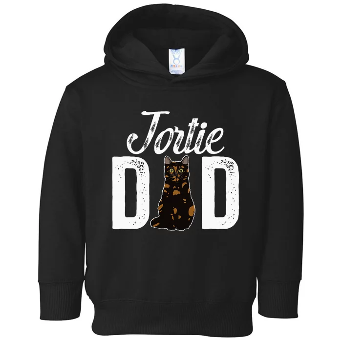 Tortie Cat Dad Tortoiseshell Cat Owner Tortie Cat Lover Toddler Hoodie