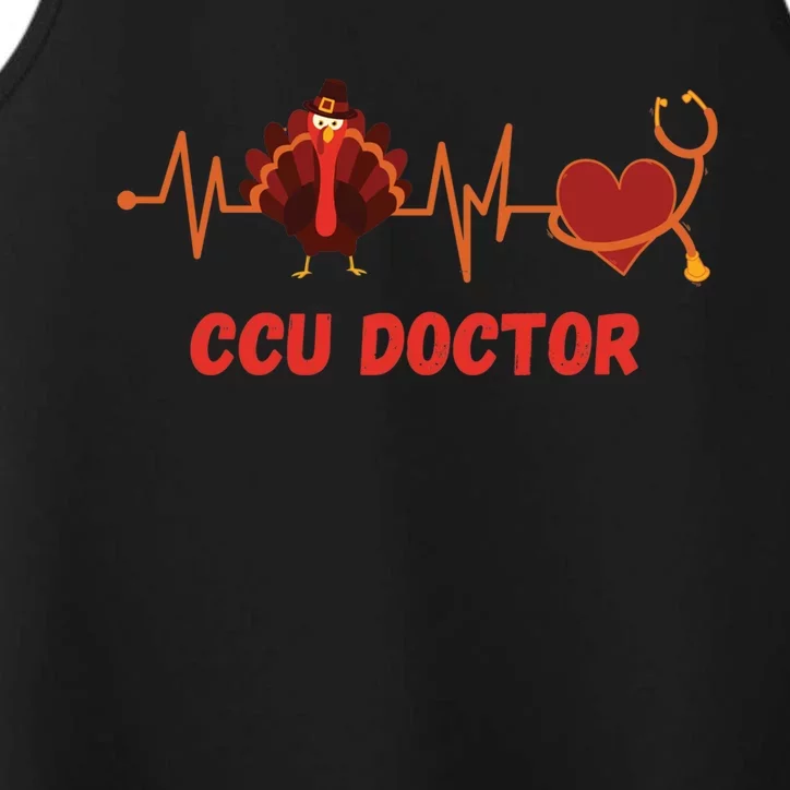 Thanksgiving Ccu Doctor Heartbeat Stethoscope Turkey Medical Gift Performance Tank