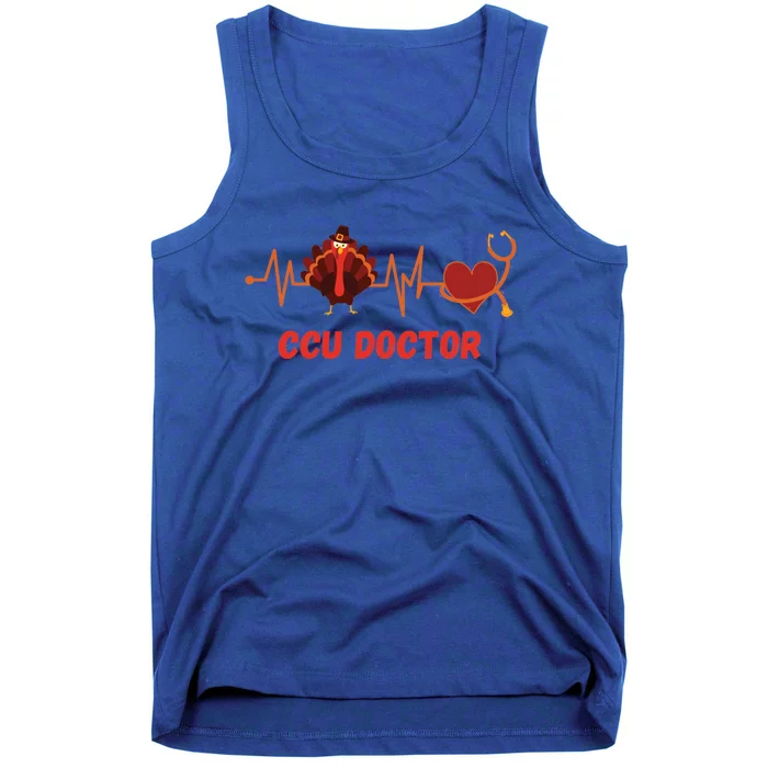 Thanksgiving Ccu Doctor Heartbeat Stethoscope Turkey Medical Gift Tank Top