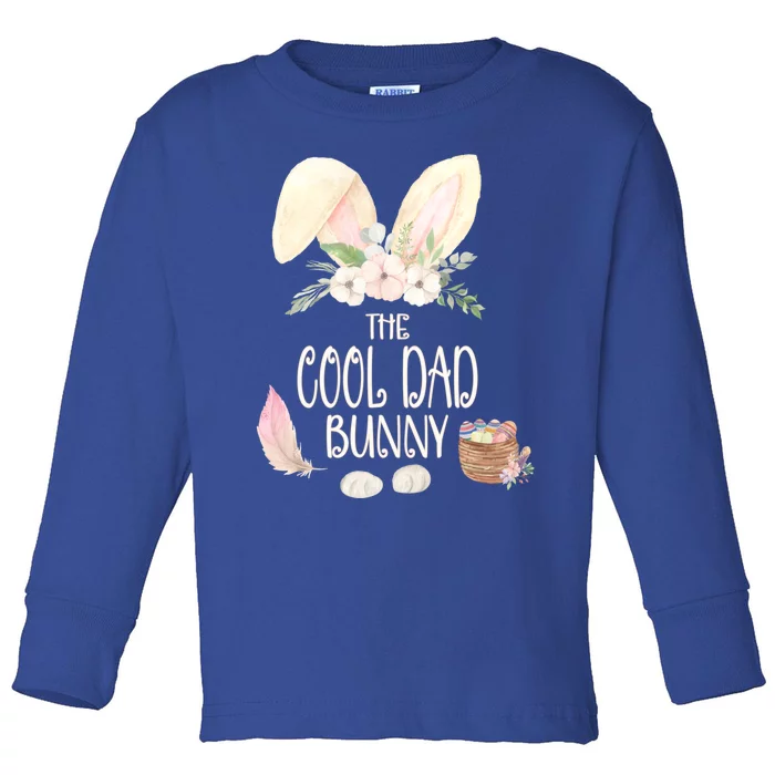 The Cool Dad Bunny Family Matching Group Easter Gift Pajama Funny Gift Toddler Long Sleeve Shirt