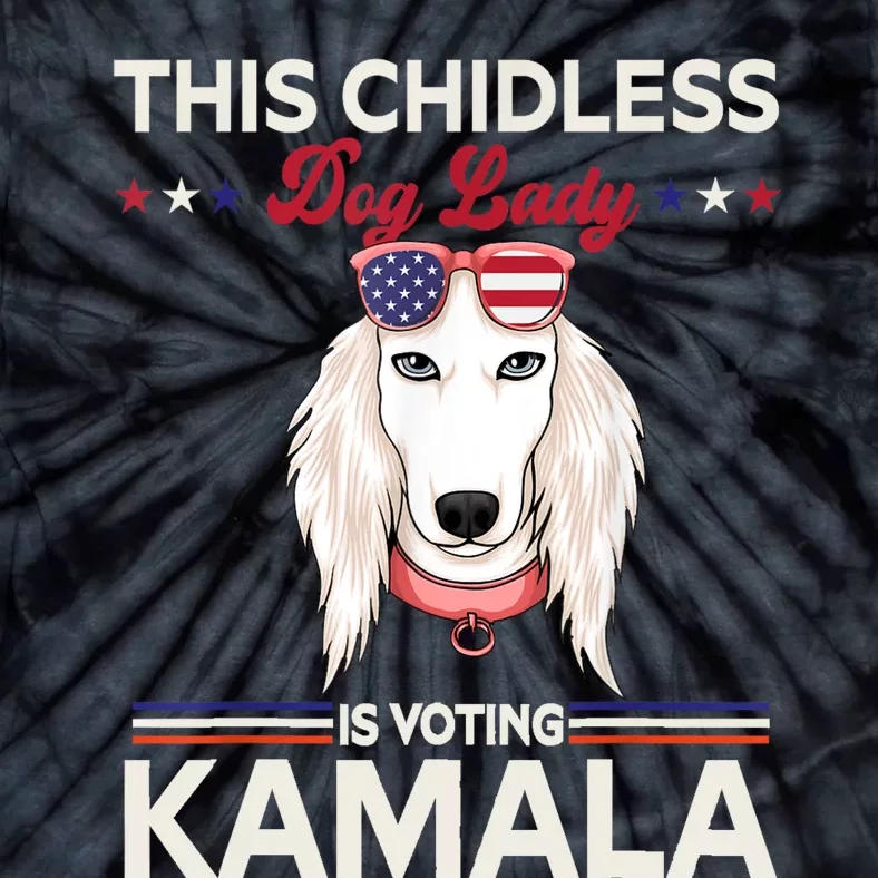 This Childless Dog Lady Is Voting Kamalaharris 2024 Tie-Dye T-Shirt