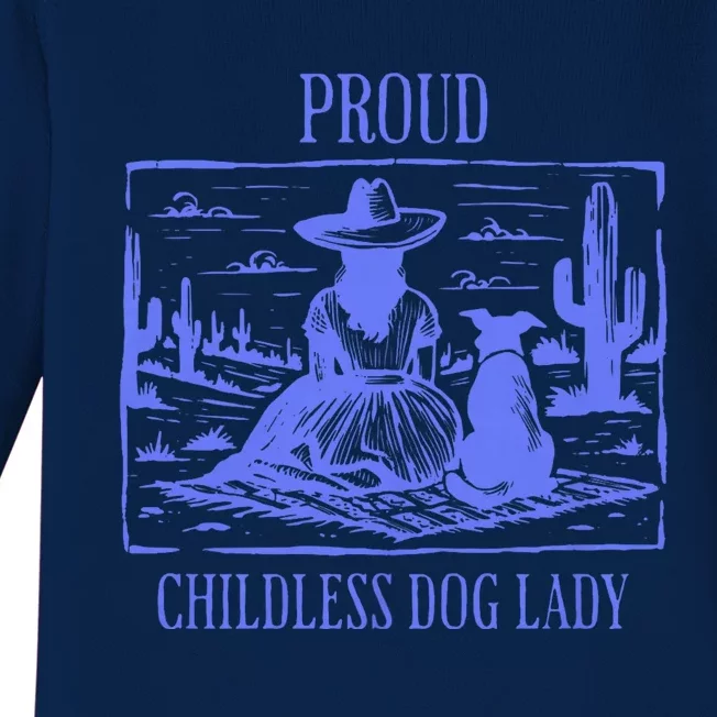 This Childless Dog Lady Is Voting Kamala Proud Childless Dog Lady Baby Long Sleeve Bodysuit