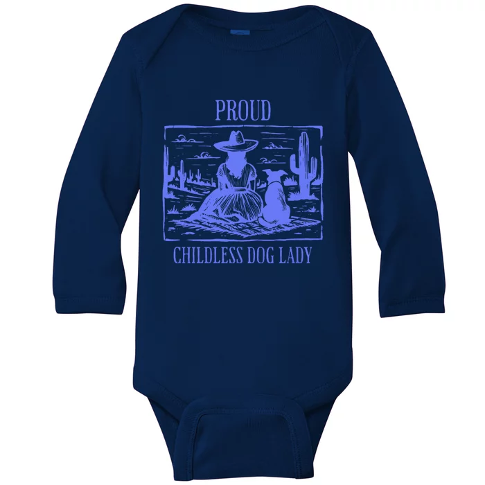 This Childless Dog Lady Is Voting Kamala Proud Childless Dog Lady Baby Long Sleeve Bodysuit