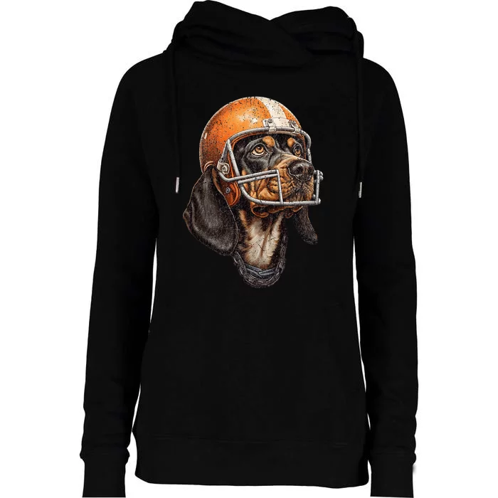 Tennessee Coonhound Dog Sport Lovers Tennessee Tri Stars Womens Funnel Neck Pullover Hood