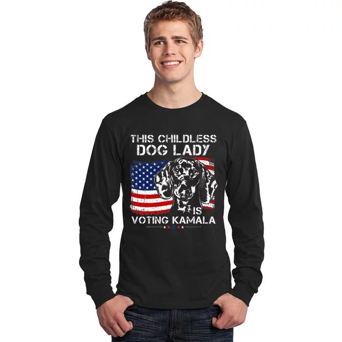 This Childless Dog Lady Is Voting Kamala Harris 2024 Tall Long Sleeve T-Shirt