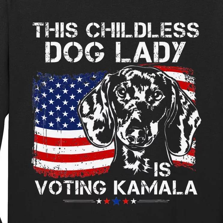 This Childless Dog Lady Is Voting Kamala Harris 2024 Tall Long Sleeve T-Shirt