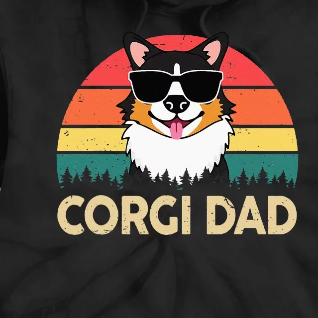 Tricolor Corgi Dad Father Day Gift For Lovers Funny Men Tie Dye Hoodie