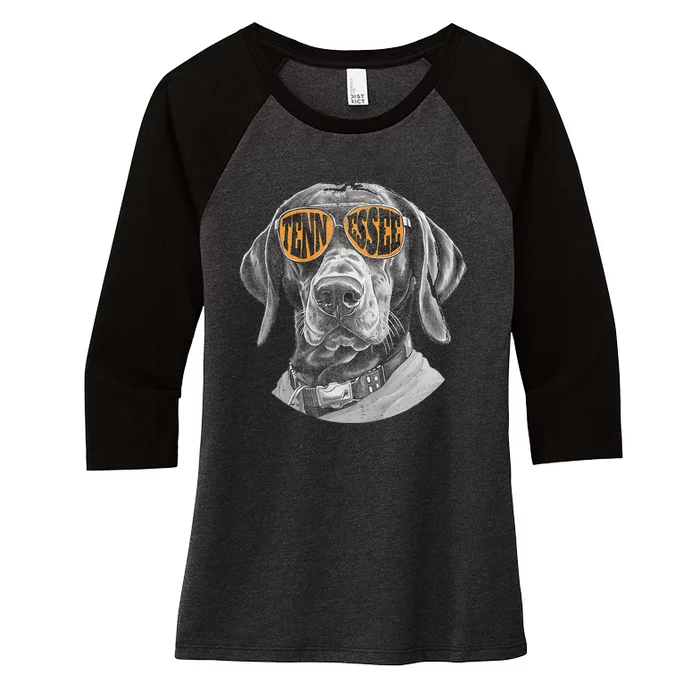 Tennessee Coonhound Dog Sport Lovers Tennessee Tri Stars Women's Tri-Blend 3/4-Sleeve Raglan Shirt