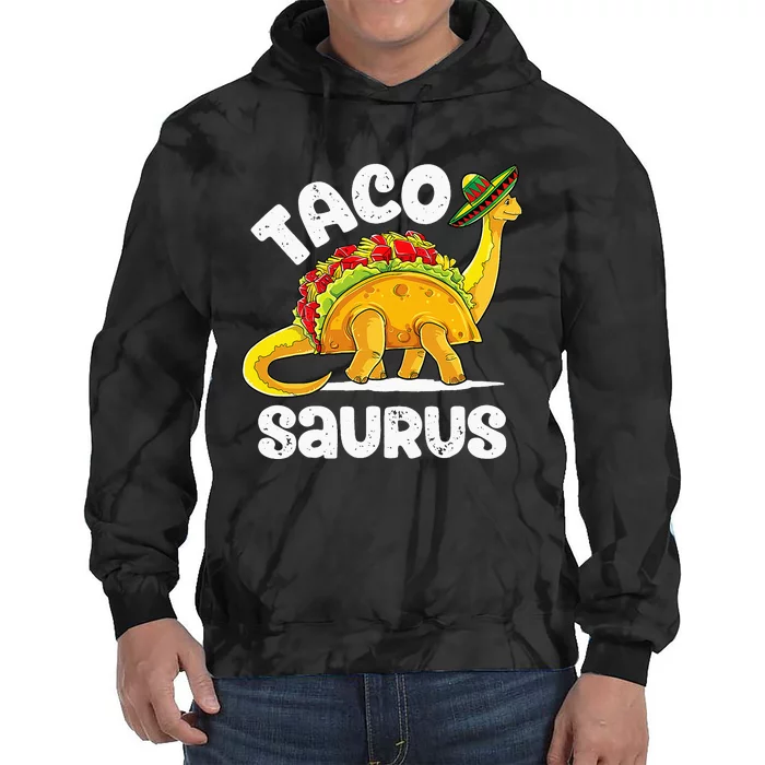 Tacosaurus Cute Dinosaur Mexican Party Funny Cinco De Mayo Tie Dye Hoodie