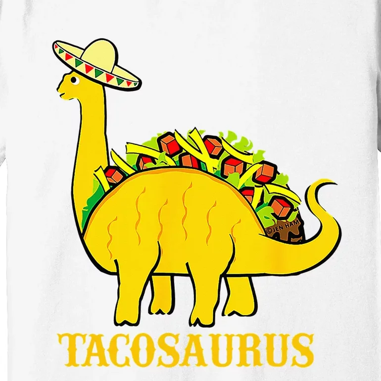 Tacosaurus Cinco de Mayo Funny Taco Dinosaur Premium T-Shirt