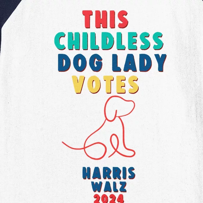 This Childless Dog Lady Votes Kamala Harris Walz Gift Baseball Sleeve Shirt