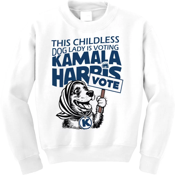 This Childless Dog Lady Is Voting Kamala Kids Sweatshirt