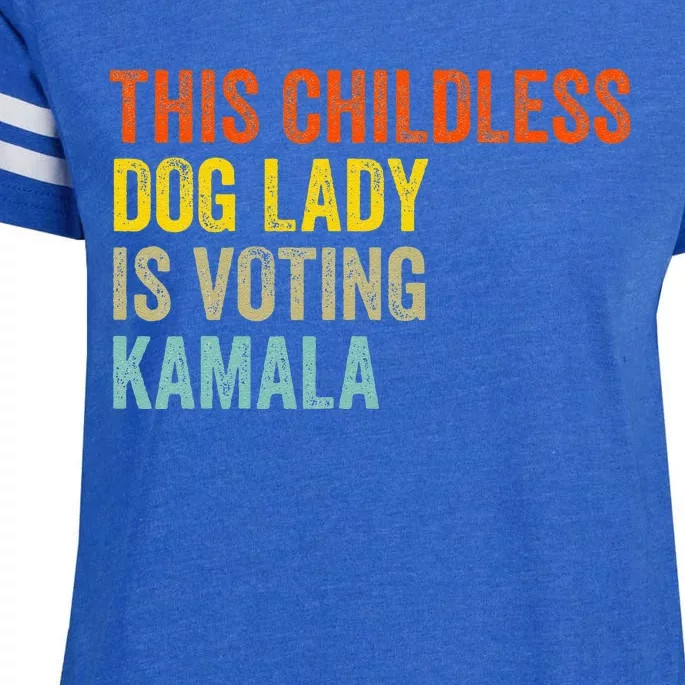 This Childless Dog Lady Is Voting Kamala Dog Lovers Funny Enza Ladies Jersey Football T-Shirt