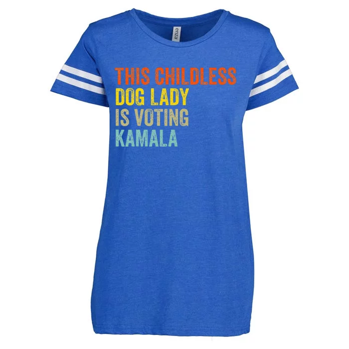 This Childless Dog Lady Is Voting Kamala Dog Lovers Funny Enza Ladies Jersey Football T-Shirt