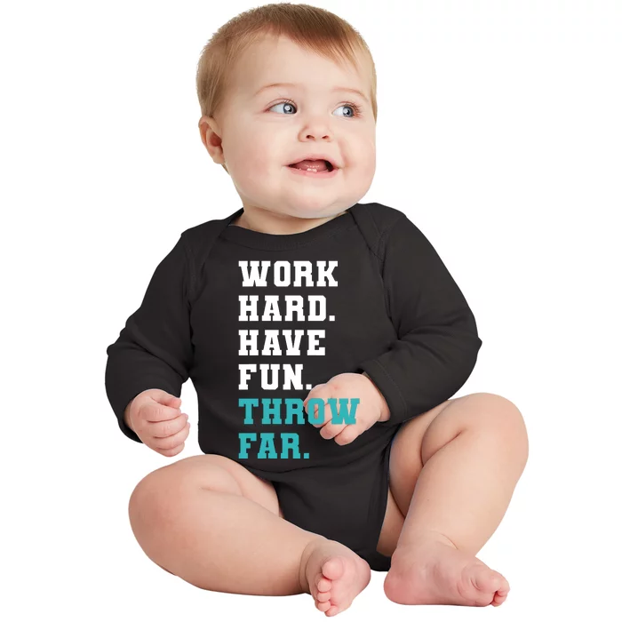 Track Coaches Discus Javelin Shot Put Hammer Throw Far Baby Long Sleeve Bodysuit