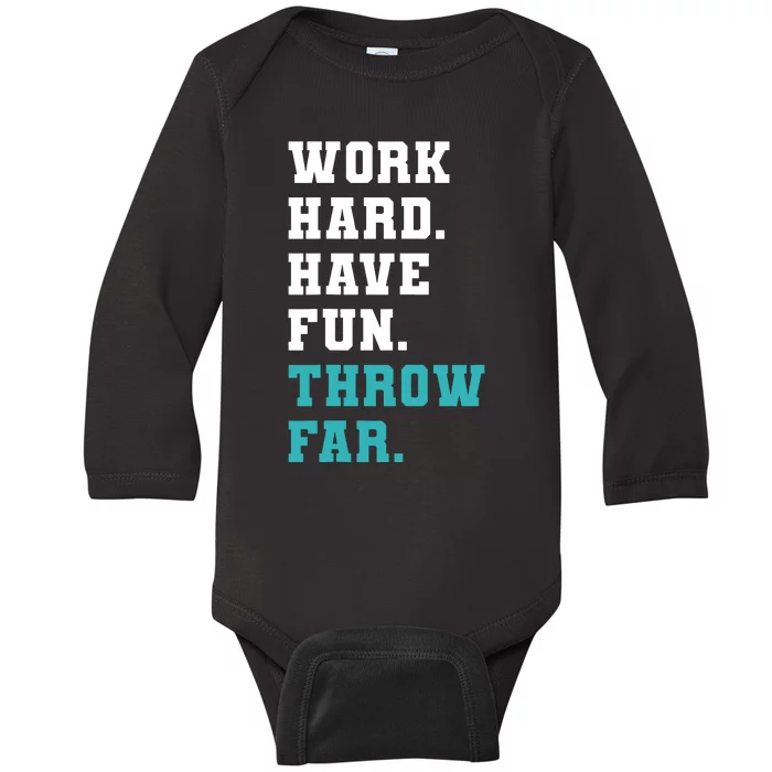 Track Coaches Discus Javelin Shot Put Hammer Throw Far Baby Long Sleeve Bodysuit