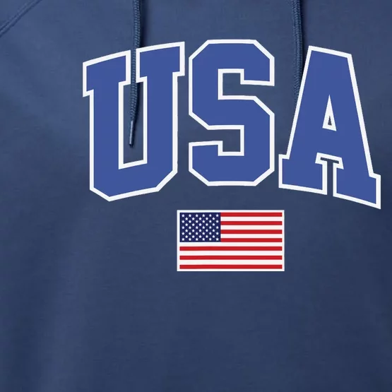 Trendy Classic Design USA Flag Alt Performance Fleece Hoodie