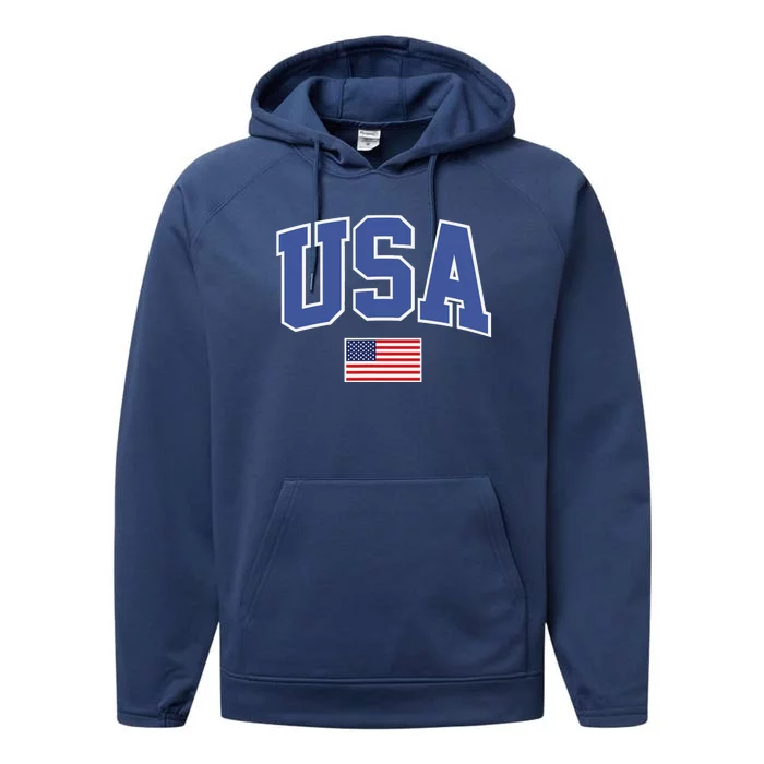 Trendy Classic Design USA Flag Alt Performance Fleece Hoodie