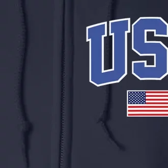 Trendy Classic Design USA Flag Alt Full Zip Hoodie