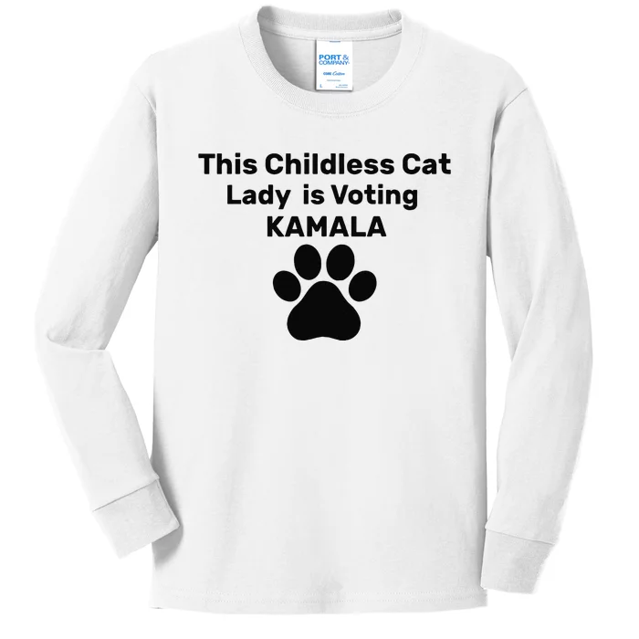 This Childless Dog Lady Is Voting Kamala Dog Lovers Kids Long Sleeve Shirt