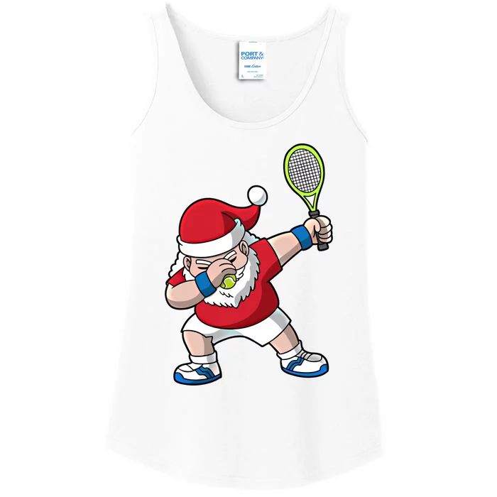 Tennis Christmas Dabbing Santa Claus Coach Great Gift Ladies Essential Tank