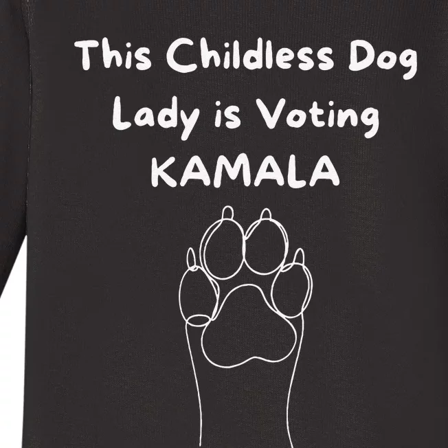 This Childless Dog Lady Is Voting Kamala Dog Lovers Baby Long Sleeve Bodysuit