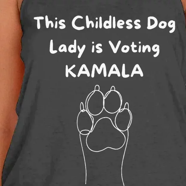 This Childless Dog Lady Is Voting Kamala Dog Lovers Women's Knotted Racerback Tank