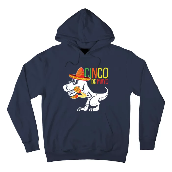 TRex Cinco De Mayo Cute Sombrero Dinosaur Mexican Party Hoodie