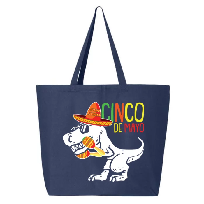 TRex Cinco De Mayo Cute Sombrero Dinosaur Mexican Party 25L Jumbo Tote