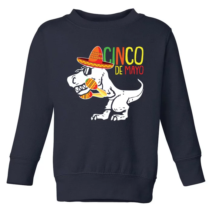 TRex Cinco De Mayo Cute Sombrero Dinosaur Mexican Party Toddler Sweatshirt