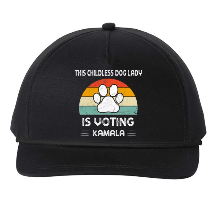 This Childless Dog Lady Is Voting Kamala Dog Ladies Snapback Five-Panel Rope Hat