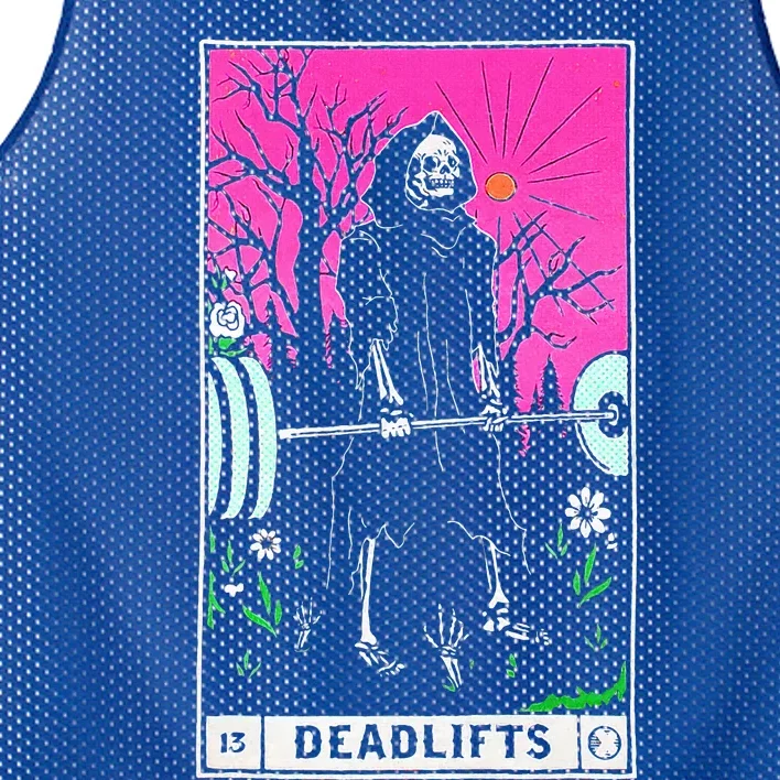 Tarot Card Deadlifts Gym Workout Occult Reader Mesh Reversible Basketball Jersey Tank