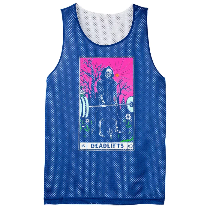 Tarot Card Deadlifts Gym Workout Occult Reader Mesh Reversible Basketball Jersey Tank