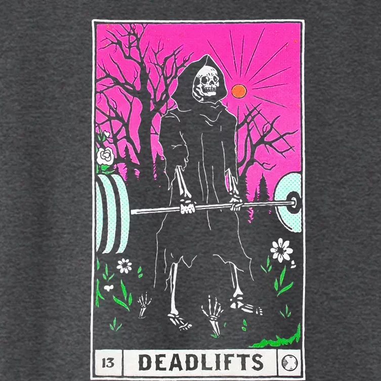 Tarot Card Deadlifts Gym Workout Occult Reader Women's Crop Top Tee