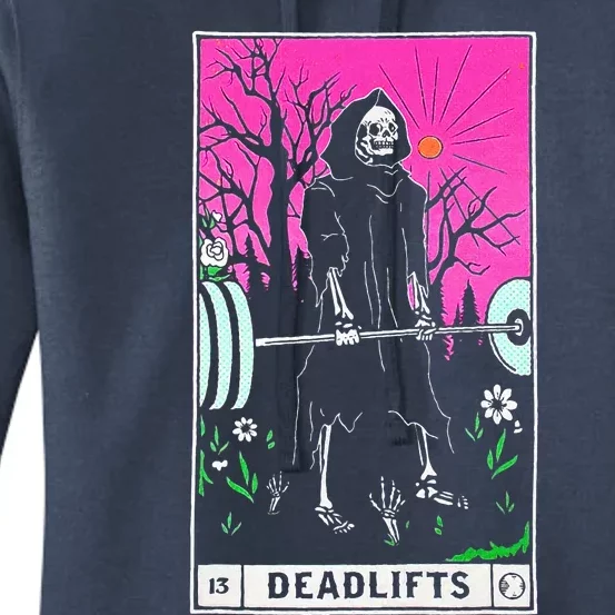 Tarot Card Deadlifts Gym Workout Occult Reader Women's Pullover Hoodie