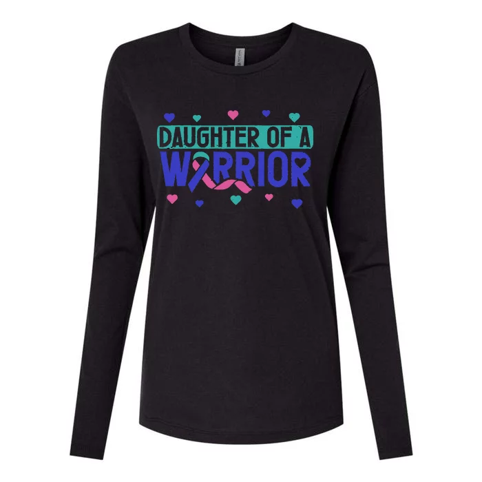 Thyroid Cancer Daughter Thyroid Disease Awareness Warrior Womens Cotton Relaxed Long Sleeve T-Shirt