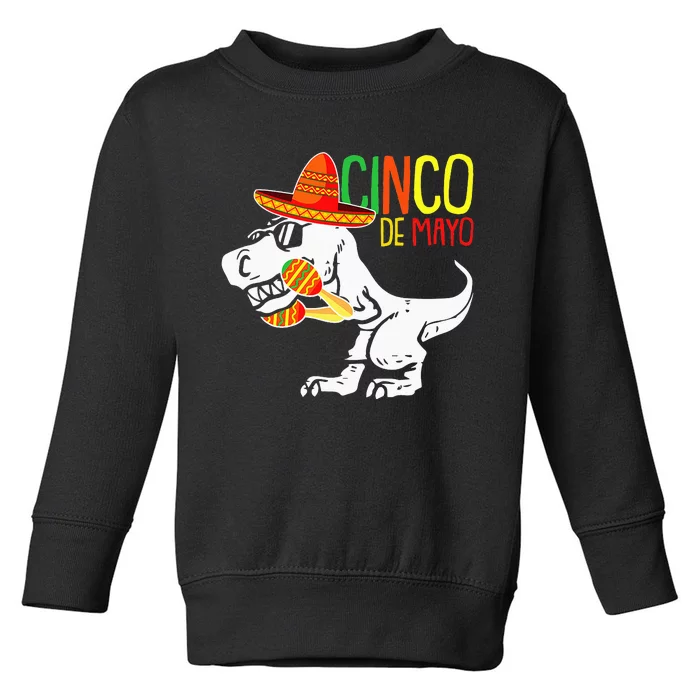 T-Rex Cinco De Mayo Cute Sombrero Dino-saur Mexican Party Toddler Sweatshirt