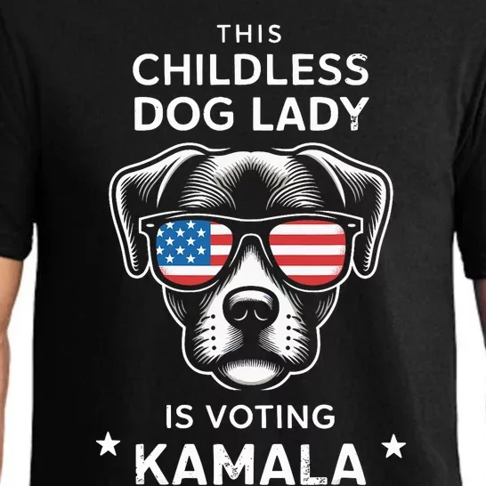 This Childless Dog Lady Is Voting Kamala Harris 2024 Pajama Set