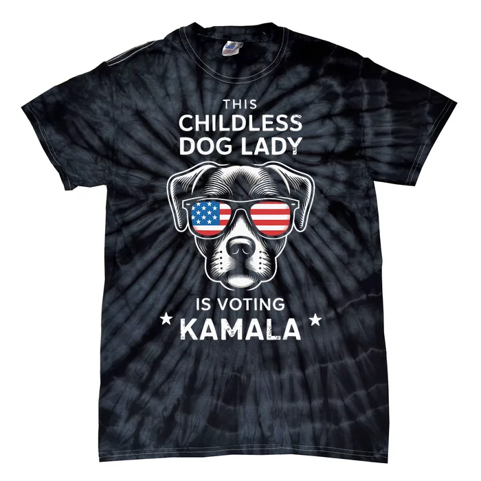 This Childless Dog Lady Is Voting Kamala Harris 2024 Tie-Dye T-Shirt