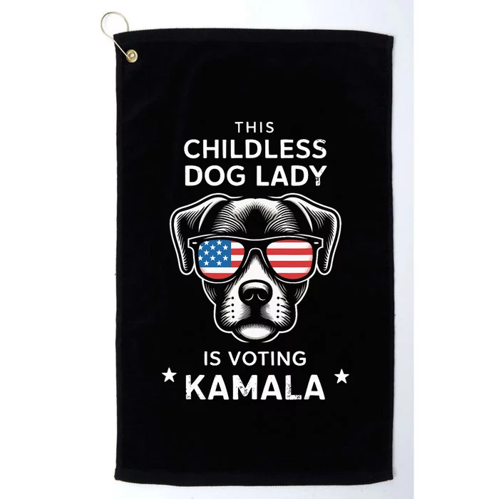 This Childless Dog Lady Is Voting Kamala Harris 2024 Platinum Collection Golf Towel