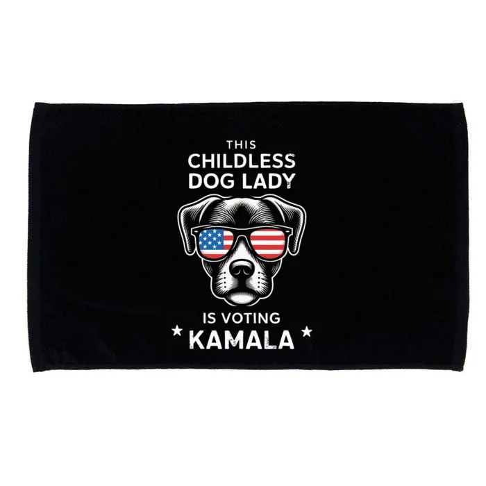 This Childless Dog Lady Is Voting Kamala Harris 2024 Microfiber Hand Towel