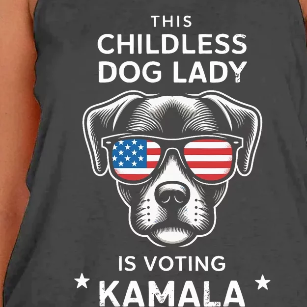 This Childless Dog Lady Is Voting Kamala Harris 2024 Women's Knotted Racerback Tank