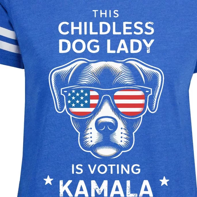 This Childless Dog Lady Is Voting Kamala Harris 2024 Enza Ladies Jersey Football T-Shirt